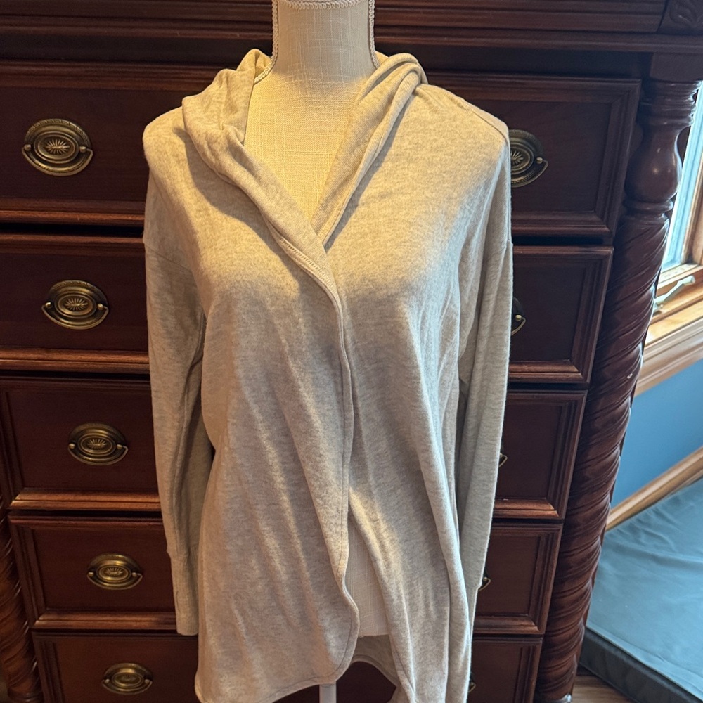 Cozy Beige Hooded Cardigan